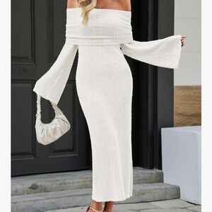 Elegant White Off-Shoulder Beach Cover-Up